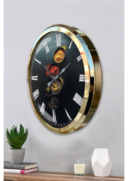 52 cm Gold Metal Kitchen Duvar Saati modelleri