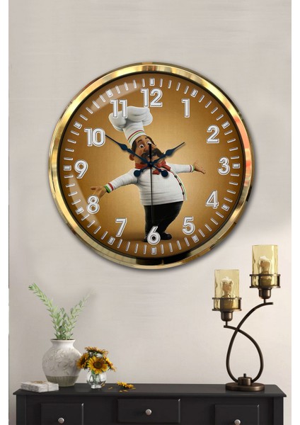 52 cm Gold Metal Mutfak Duvar Saati fiyatları