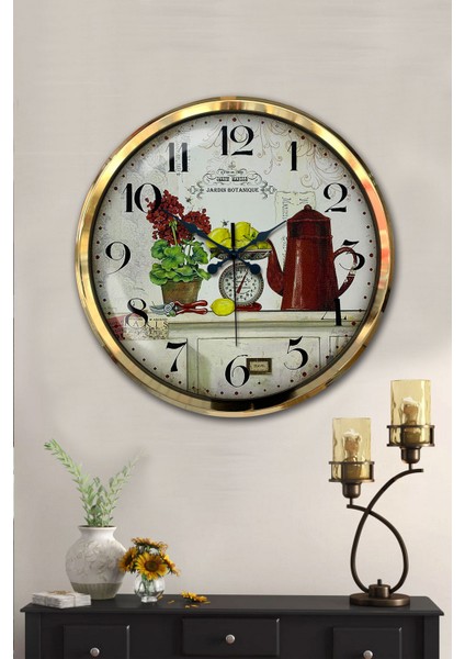52 cm Gold Metal Mutfak Duvar Saati fiyatları