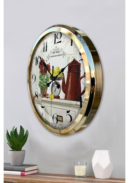 52 cm Gold Metal Mutfak Duvar Saati modelleri