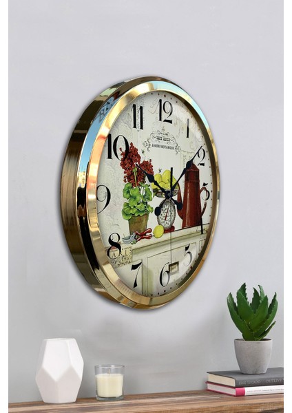 52 cm Gold Metal Mutfak Duvar Saati fırsatları