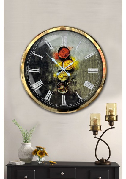 52 cm Gold Metal Mutfak Duvar Saati fiyatları