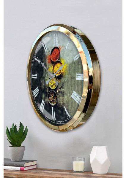 52 cm Gold Metal Mutfak Duvar Saati modelleri