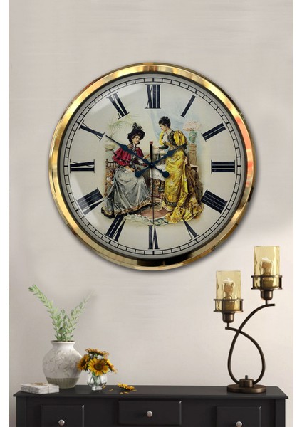 52 cm Gold Metal Nostalji Duvar Saati fiyatları