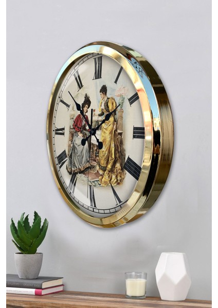 52 cm Gold Metal Nostalji Duvar Saati modelleri