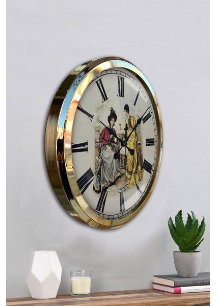 52 cm Gold Metal Nostalji Duvar Saati fırsatları