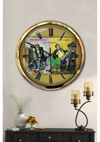 52 cm Gold Metal Peşin Satan Duvar Saati fiyatları