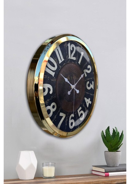 52 cm Gold Metal Retro Duvar Saati fırsatları