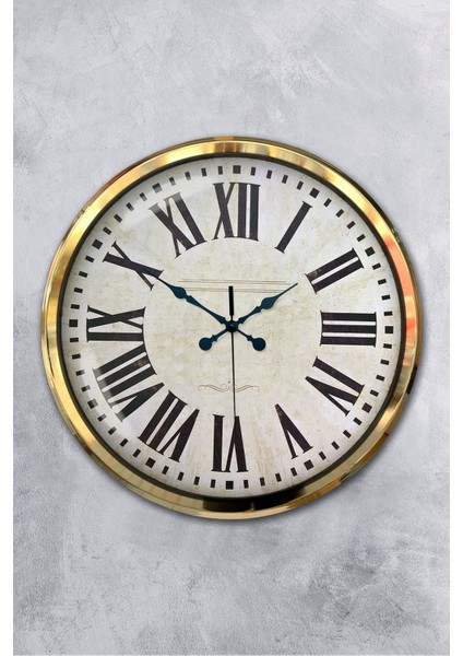 52 cm Gold Metal Roma Rakamlı Duvar Saati