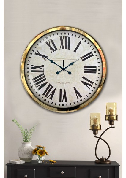 52 cm Gold Metal Roma Rakamlı Duvar Saati fiyatları