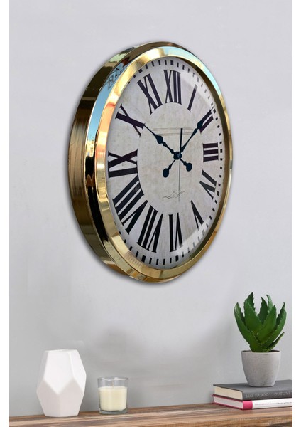 52 cm Gold Metal Roma Rakamlı Duvar Saati fırsatları
