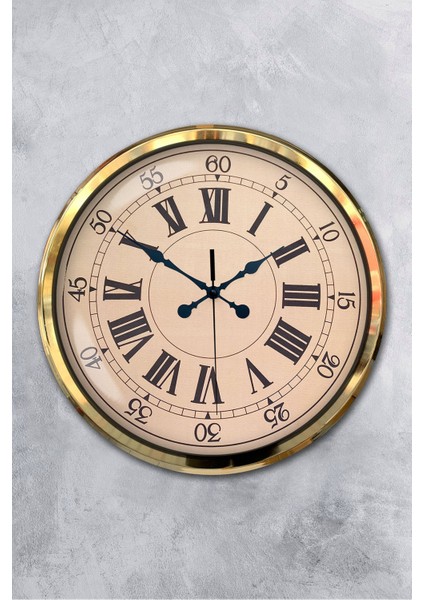 52 cm Gold Metal Roma Rakamlı Duvar Saati