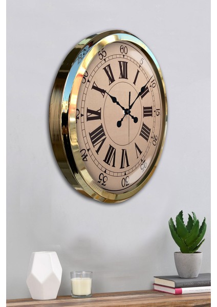 52 cm Gold Metal Roma Rakamlı Duvar Saati fırsatları