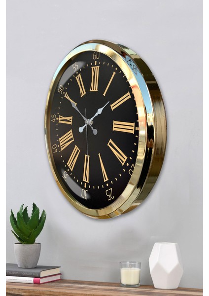 52 cm Gold Metal Roma Rakamlı Duvar Saati modelleri