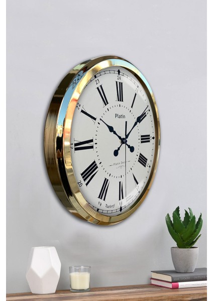 52 cm Gold Metal Roma Rakamlı Duvar Saati fırsatları