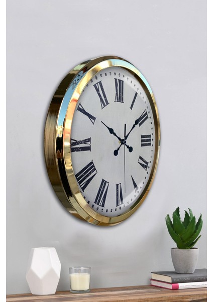 52 cm Gold Metal Roma Rakamlı Duvar Saati fırsatları