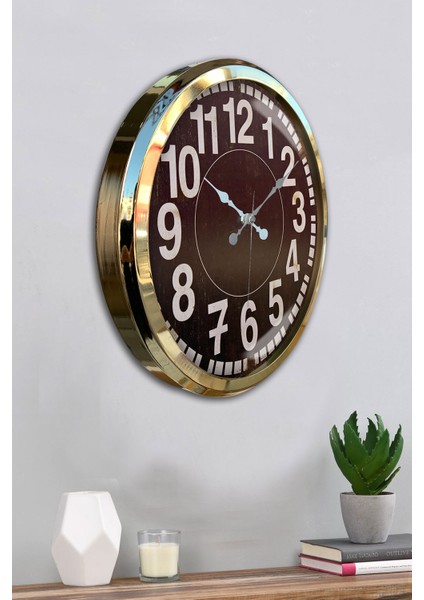 52 cm Gold Metal Siyah Kadran Duvar Saati fırsatları