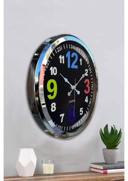 52 cm Krom Metal 13-24 Duvar Saati fırsatları