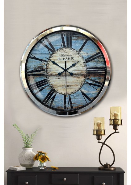 52 cm Krom Metal 1980 Modası Duvar Saati fiyatları