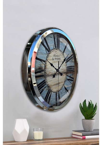 52 cm Krom Metal 1980 Modası Duvar Saati fırsatları