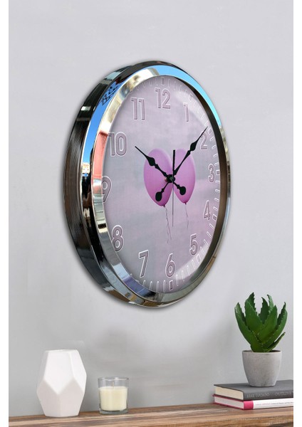 52 cm Krom Metal Balon Duvar Saati fırsatları