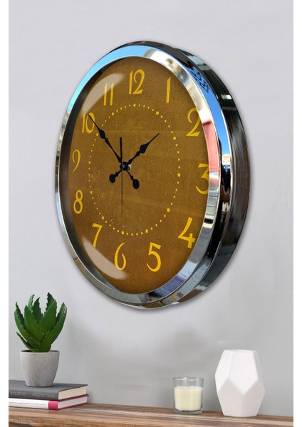 52 cm Krom Metal Dekoratif Duvar Saati modelleri