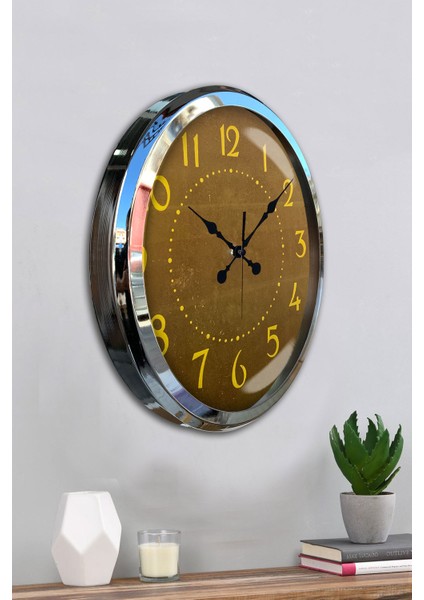 52 cm Krom Metal Dekoratif Duvar Saati fırsatları