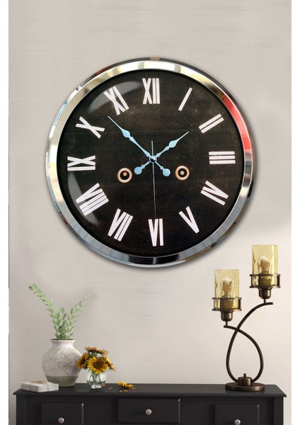 52 cm Krom Metal Dekoratif Duvar Saati fiyatları