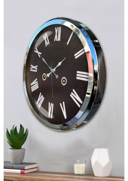 52 cm Krom Metal Dekoratif Duvar Saati modelleri