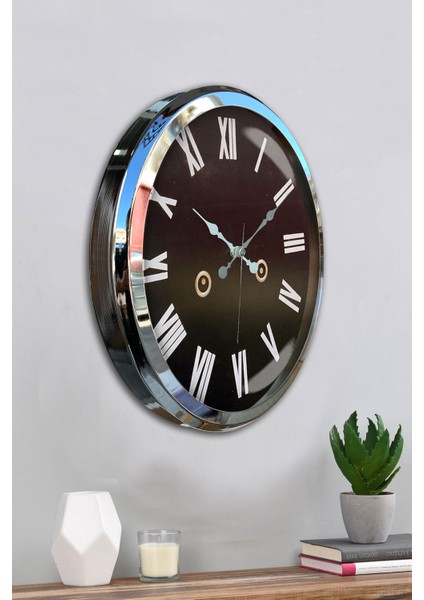 52 cm Krom Metal Dekoratif Duvar Saati fırsatları