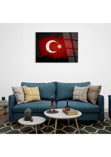 Türk Bayrağı 1 Cam Tablo Bayrak Tablosu