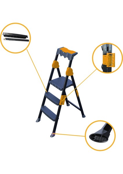 Mensa Plus 2+1 Basamaklı Metal Siyah Merdiven modelleri