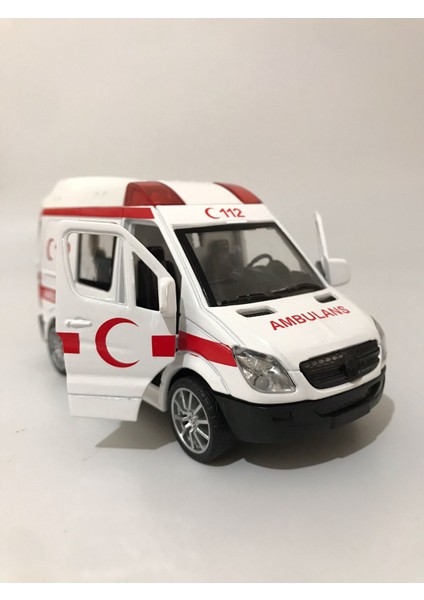 Işıklı Sesli Metal Ambulans Çek Bırak Özellikli