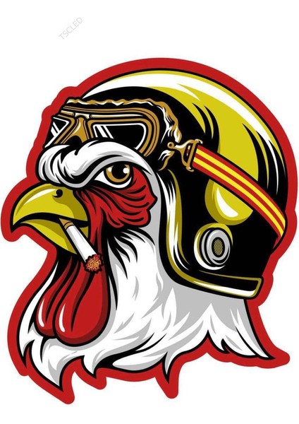 Motorcu Horoz Sticker 20 cm