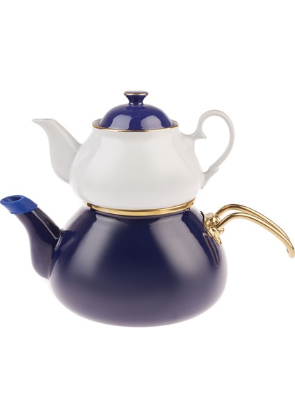 Alice Midi Gold Emaye Kobalt Porselen Demlikli Çaydanlık Takımı fiyatları