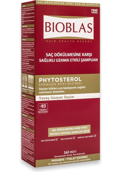 Bıoblas Phytosterol Sarmaşık Bitki Eksttresi Sağlıklı Uzama Etkili Şampuan 360 ml