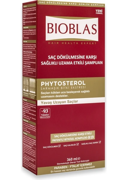 Bıoblas Phytosterol Sarmaşık Bitki Eksttresi Sağlıklı Uzama Etkili Şampuan 360 ml