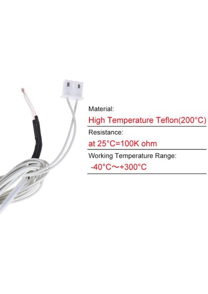5 Adet Ntc Termistör Temp Sensörü Ender 3 Pro 5 CR-10S Için 100 K Sıcak Son (Yurt Dışından)
