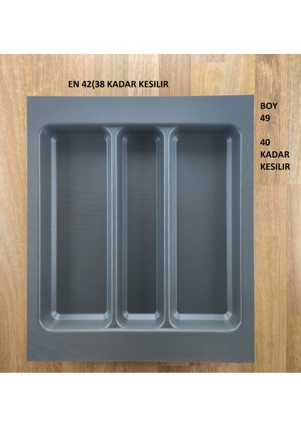 42/49 Cm Cekmece Içi Luks Antrasıt Kepçelik 38/40 Cm Kadar Kesılebılır Kesım
