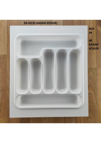 42/49 Cm Cekmece Içi Luks Beyaz Kaşıklık 35/40 Cm Kadar Kesılebılır Kesım