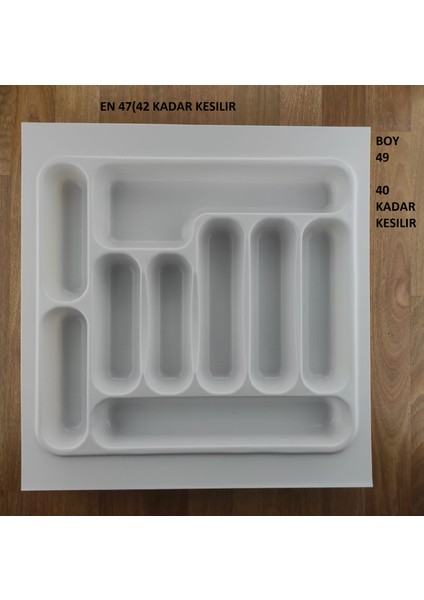 47/49 Cm Cekmece Içi Luks Beyaz Kaşıklık 42/40 Cm Kadar Kesılebılır Kesım