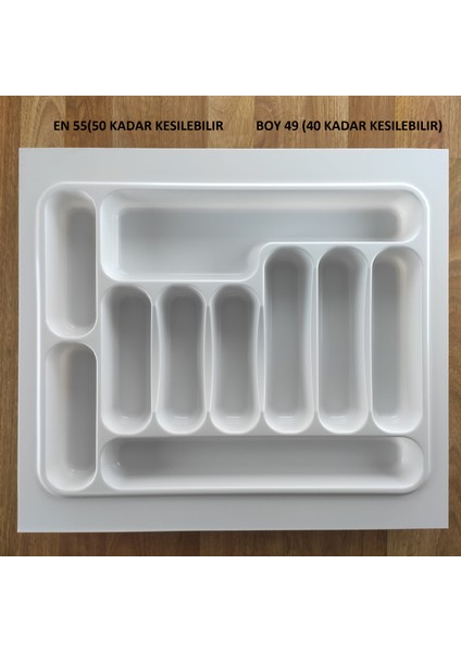 55/49 Cm Cekmece Içi Luks Beyaz Kaşıklık 50/40 Cm Kadar Kesılebılır Kesım