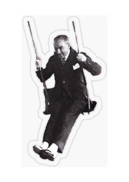 Atamız Salıngaçta Sticker Etiket Yapıştırması 19 cm
