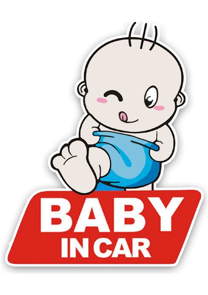 Araçta Bebek Var Uyarı Yapıştırma Sticker 22 cm
