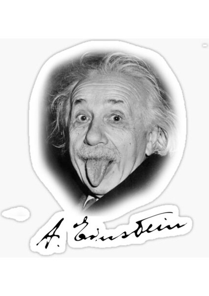 Albert Einstein Çıkartma Resmi Sticker Araba Yapıştırması 20 cm