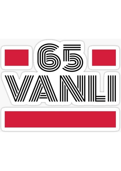 65 Vanlı Plaka Araba Sticker Yapıştırması 20 cm