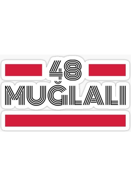 48 Muğlalı Plaka Araba Sticker Yapıştırması 20 cm