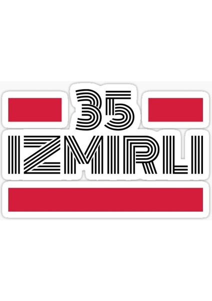 35 Izmirli Plaka Araba Sticker Yapıştırması 20 cm