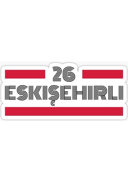 26 Eskişehirli Plaka Araba Sticker Yapıştırması 20 cm
