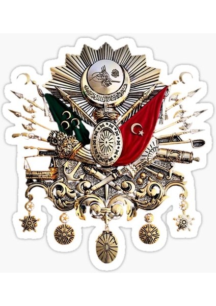 Osmanlı Tuğrası Osmanlı Sticker Yapıştırması 18 cm